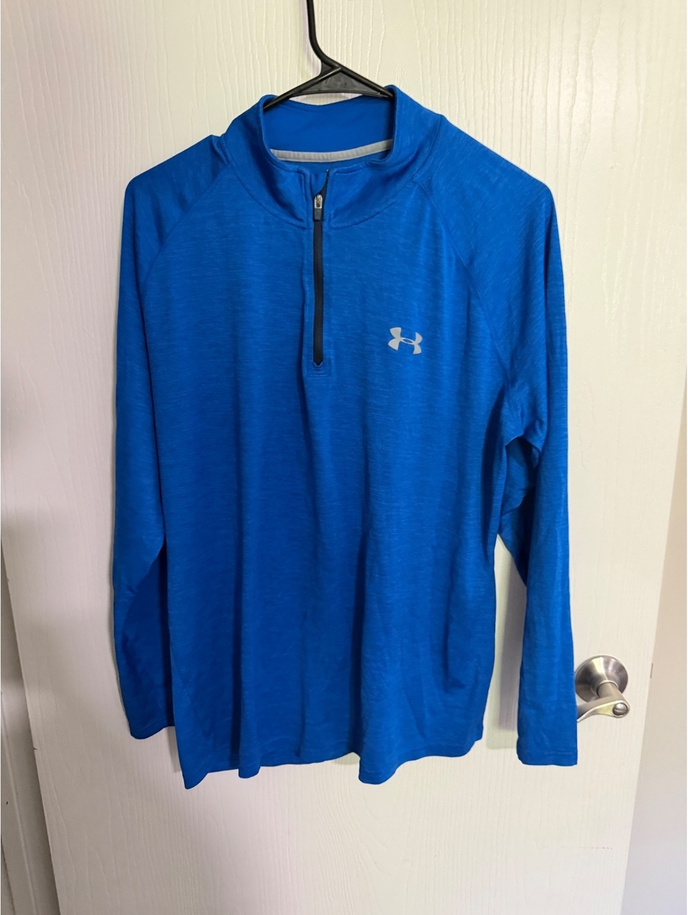 Under Armour Men's Blue HeatGear Long Sleeve 1/4 Zip Pullover Shirt Size L